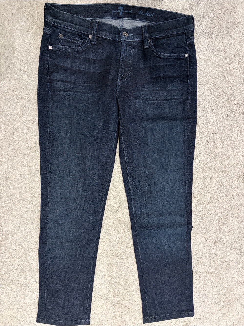 7 For All Mankind Dark Wash Blue Skinny Jeans